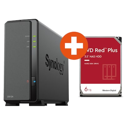 12 in günstig Kaufen-Synology Diskstation DS124 NAS System 1-Bay inkl. 6 TB WD Red Plus WD60EFPX. Synology Diskstation DS124 NAS System 1-Bay inkl. 6 TB WD Red Plus WD60EFPX <![CDATA[• Realtek RTD1619B Prozessor • 1GB DDR4 RAM • 1x 2,5