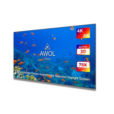 AWOL Vision Daylight ALR Beamer Leinwand, 120" 267,6 x 151,4 x 2,5cm