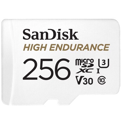 SDXC Karte günstig Kaufen-SanDisk High Endurance microSDXC 256 GB Speicherkarte Kit. SanDisk High Endurance microSDXC 256 GB Speicherkarte Kit <![CDATA[• Speichertyp: microSDXC (UHS-I) inklusive SD-Adapter • Speicherkapazität: 256 GB • Geschwindigkeitsklasse: Cl10, U3, V30 