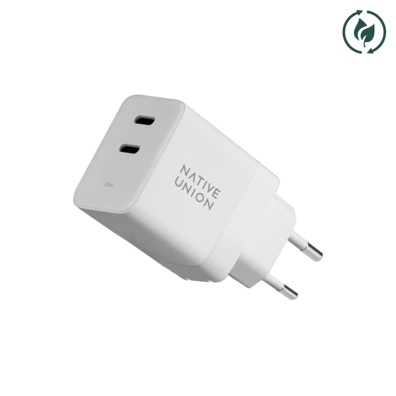 Native Union 35W Dual USB-C Fast GaN PD Wall Charger Weiß