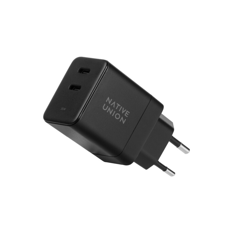 Native Union 35W Dual USB-C Fast GaN PD Wall Charger Schwarz