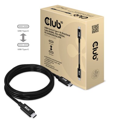 8K 60HZ günstig Kaufen-Club 3D USB 4 3x2 Typ-C Kabel USB 8K60Hz PD 240W St./St. 2m schwarz. Club 3D USB 4 3x2 Typ-C Kabel USB 8K60Hz PD 240W St./St. 2m schwarz <![CDATA[• USB-Kabel • Anschlüsse: USB Typ C und USB Typ C • Farbe: schwarz, Länge: 2,0m • passend für: Str