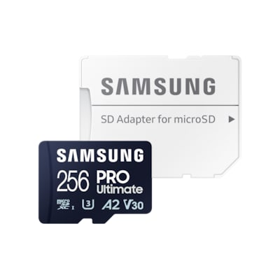 Karten günstig Kaufen-Samsung PRO Ultimate 256 GB microSD-Speicherkarte mit SD-Karten-Adapter. Samsung PRO Ultimate 256 GB microSD-Speicherkarte mit SD-Karten-Adapter <![CDATA[• Speichertyp: microSDXC (UHS-I) inklusive SD-Adapter • Speicherkapazität: 256 GB • Geschwindi
