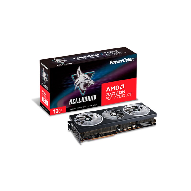 POWERCOLOR AMD Radeon RX 7700 XT Hellhound 12GB GDDR6 Grafikkarte HDMI/3xDP