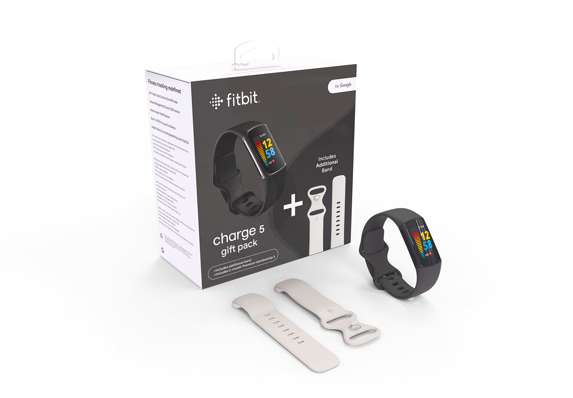 Fitbit Charge 5 Bundle Fitness-Tracker Schwarz