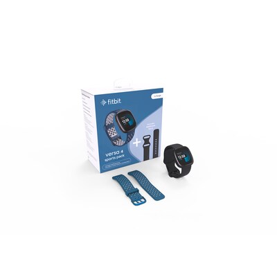 RS 0 günstig Kaufen-Fitbit Versa 4 Bundle Fitness-Smartwatch Schwarz/Saphir. Fitbit Versa 4 Bundle Fitness-Smartwatch Schwarz/Saphir <![CDATA[• Fitness-Smartwatch für Erwachsene • 6+ Tage Akkulaufzeit • wasserdichtes Gehäuse bis 50m Tiefe • Tracking von mehr als 40