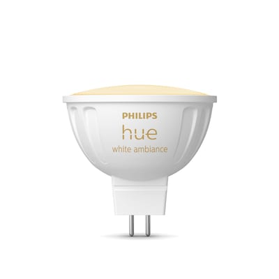 Type C günstig Kaufen-Philips Hue White Ambiance MR16 LED-Lampe 400lm, Einzelpack. Philips Hue White Ambiance MR16 LED-Lampe 400lm, Einzelpack <![CDATA[• Austauschtype: LED-Lampe / Sockel: GU5.3 / Lichtfarbe: neutralweiß • Energieeffizienzklasse: G • Amazon Alexa - Appl