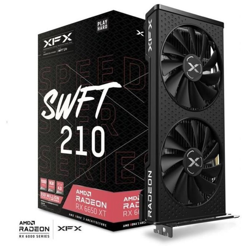 XFX AMD Radeon RX 6650 XT SWFT 210 Core Gaming Grafikkarte 8GB GDDR6 3xDP/HDMI