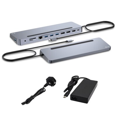 RG USB günstig Kaufen-i-tec USB-C Metal Ergonomic 3x 4K Display Docking Station + PD 100W + Netzteil. i-tec USB-C Metal Ergonomic 3x 4K Display Docking Station + PD 100W + Netzteil <![CDATA[• Anschluss von bis zu 3 externen Monitoren • Power delivery: bis zu 100 W • SD-S