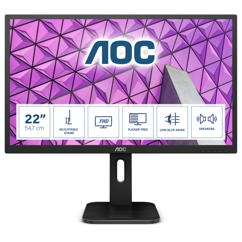 AOC 22P1D 54,7cm (21,5&quot;) Business Monitor 16:9 VGA/DVI/HDMI 2ms 250cd/m&sup2; 50Mio:1