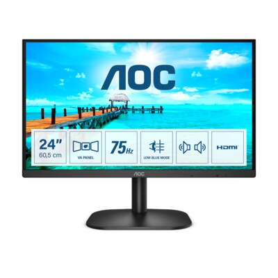 AOC 24B2XDAM 60,5cm (23,8“) FHD VA Office Monitor 16:9 HDMI/VGA/DVI 75Hz Sync