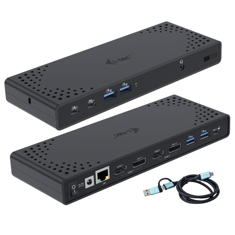 i-tec USB 3.0 / USB-C / Thunderbolt 3 Dual Display Docking Station Gen2 + PD 100