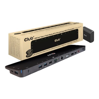 CL N günstig Kaufen-Club 3D USB Gen1 Typ-C Triple Display DP Alt Mode PD Dockingstation 100W. Club 3D USB Gen1 Typ-C Triple Display DP Alt Mode PD Dockingstation 100W <![CDATA[• Portable Universal USB Docking Station für Laptop oder Desktop • Unterstützt 3 externe Moni