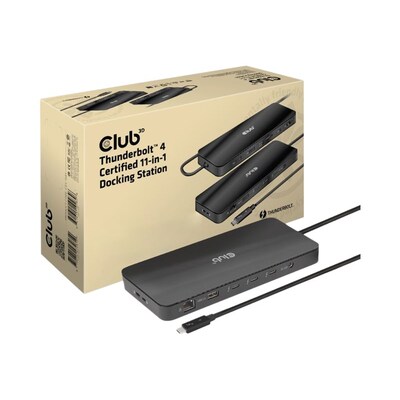 ck in günstig Kaufen-Club 3D Thunderbolt 4 Zertifizierte 11-in-1-Docking-Station. Club 3D Thunderbolt 4 Zertifizierte 11-in-1-Docking-Station <![CDATA[• Portable Universal Thunderbolt Docking Station für PCs und Macs • Unterstützt bis 2 externe Monitore Thunderbolt • 