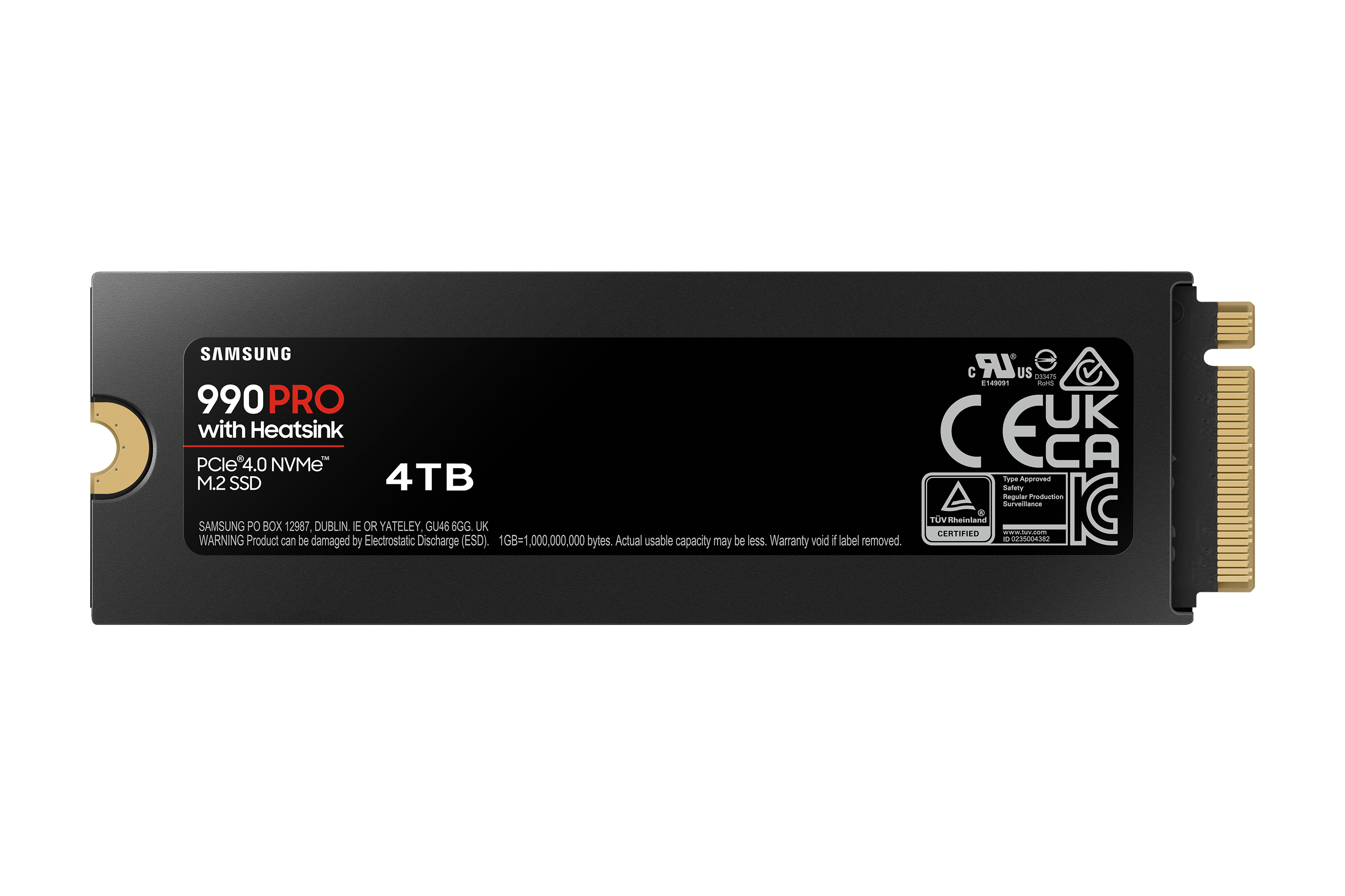 Samsung 990 PRO NVMe SSD 4 TB M.2 PCIe 4.0 3D-NAND TLC mit Kühlkörper