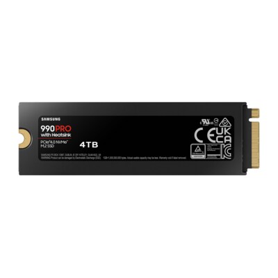 Samsung 990 PRO NVMe SSD 4 TB M.2 PCIe 4.0 3D-NAND TLC mit Kühlkörper