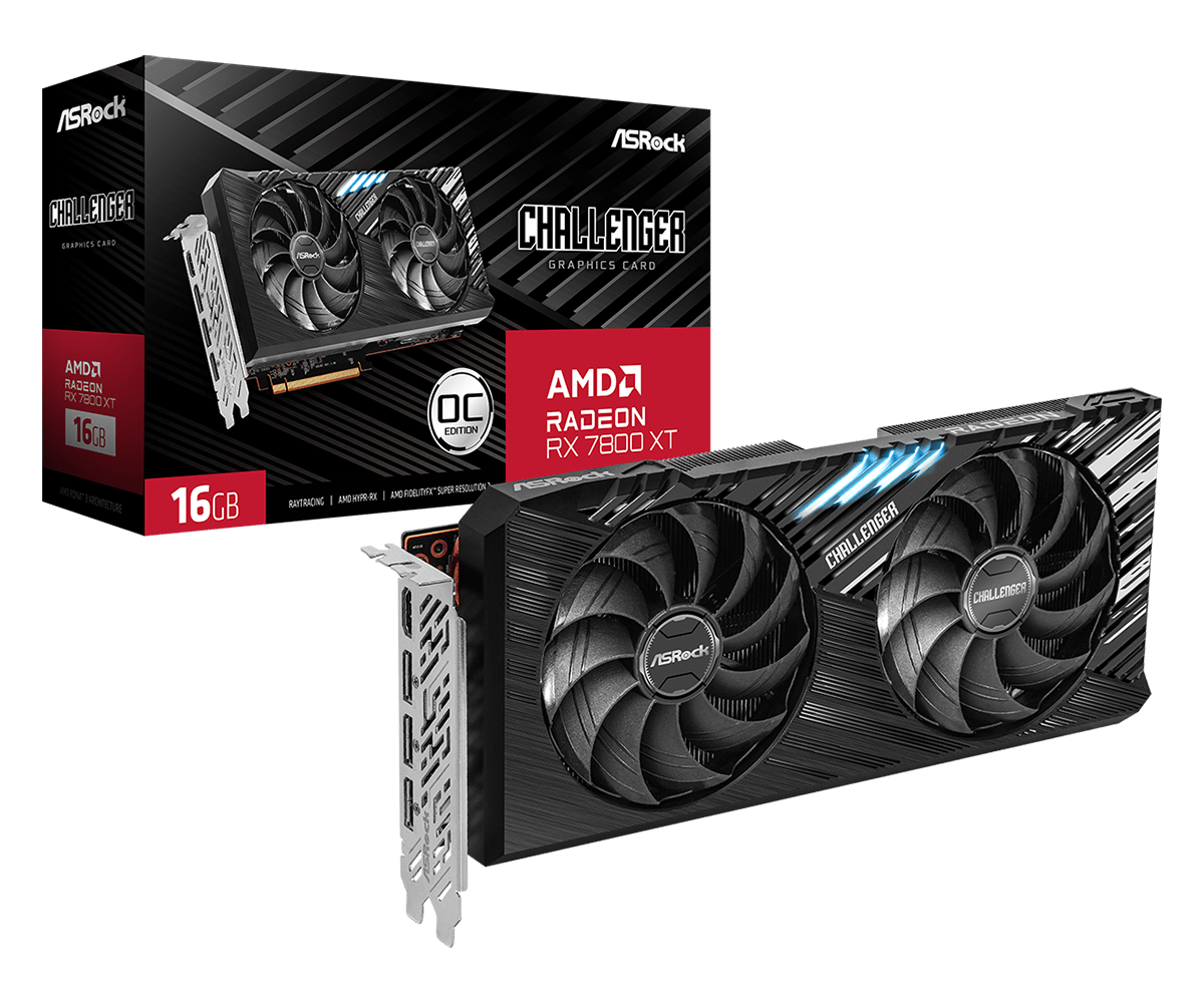 ASROCK AMD Radeon RX 7800 XT Challenger Gaming Grafikkarte 16GB GDDR6 HDMI/3xDP