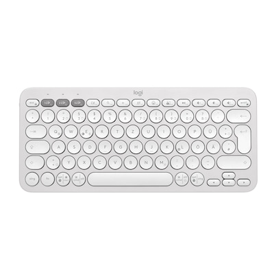 Multi Device günstig Kaufen-Logitech Pebble Keys 2 K380S Weiß - Minimalistische kabellose Tastatur. Logitech Pebble Keys 2 K380S Weiß - Minimalistische kabellose Tastatur <![CDATA[• Schlankes, leichtes, minimalistisches Design aus recyceltem Kunststoff • Multi-Device-P