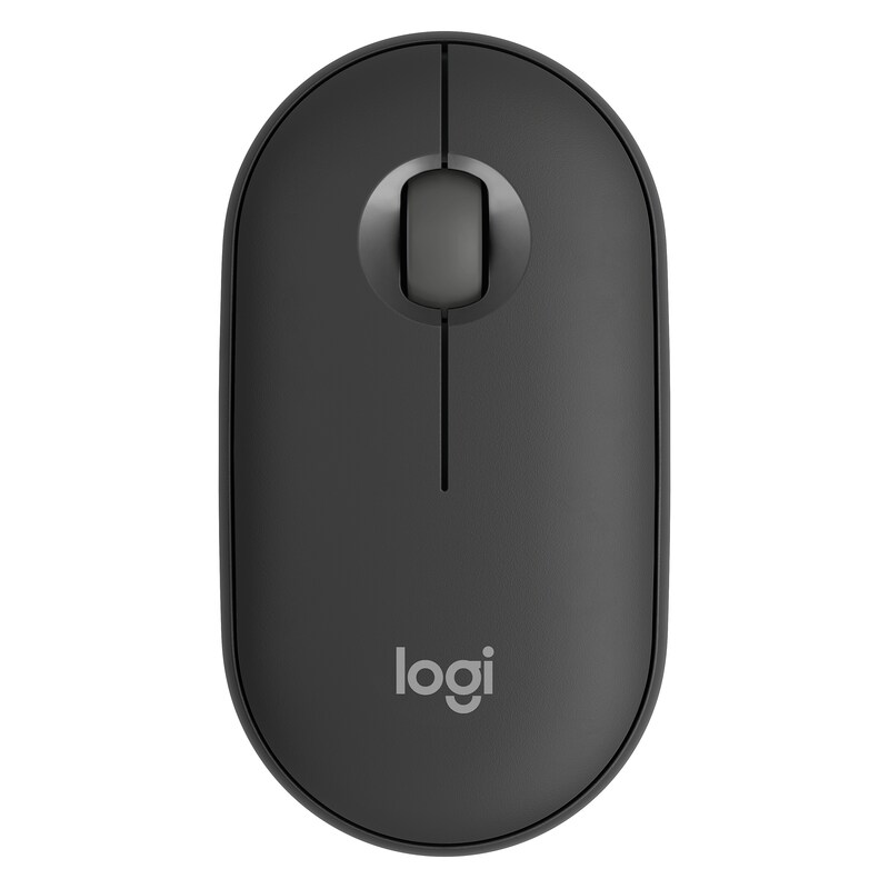 Logitech Pebble Mouse 2 M350S Graphite - Schlanke, kompakte Bluetooth®-Maus