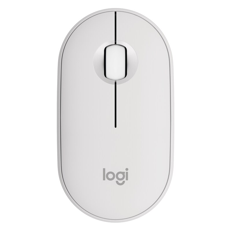 Logitech Pebble Mouse 2 M350S Weiß - Schlanke, kompakte Bluetooth®-Maus