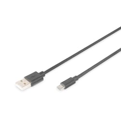 DIGITUS USB 2.0 Anschlusskabel, Typ A - micro B St/St, 1.8m schwarz