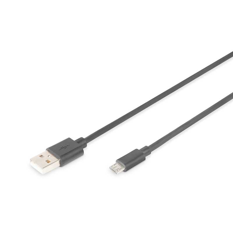 DIGITUS USB 2.0 Anschlusskabel, Typ A - micro B St/St, 1.8m schwarz