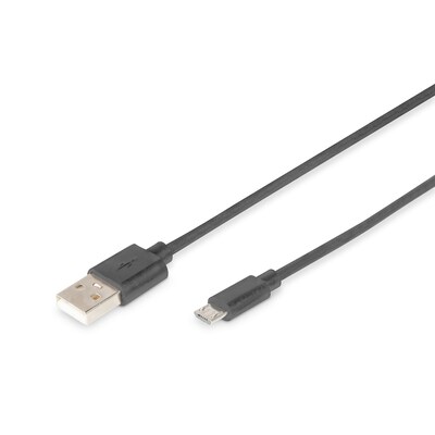 DIGITUS USB 2.0 Anschlusskabel, Typ A - micro B St/St, 1.8m schwarz