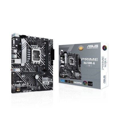 10 Generation günstig Kaufen-ASUS PRIME H610M-A-CSM mATX Mainboard Sockel 1700 HDMI/DP/VGA. ASUS PRIME H610M-A-CSM mATX Mainboard Sockel 1700 HDMI/DP/VGA <![CDATA[• mATX Mainboard mit Sockel Intel 1700 für Intel Core 13. Generation-CPU • Intel H610-Chipsatz, Intel HD Graphics Gr