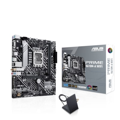 Prime günstig Kaufen-ASUS PRIME H610M-A WIFI mATX Mainboard Sockel 1700 HDMI/DP/VGA/WLAN/BT. ASUS PRIME H610M-A WIFI mATX Mainboard Sockel 1700 HDMI/DP/VGA/WLAN/BT <![CDATA[• mATX Mainboard mit Sockel Intel 1700 für Intel Core 13. Generation-CPU • Intel H610-Chipsatz, In