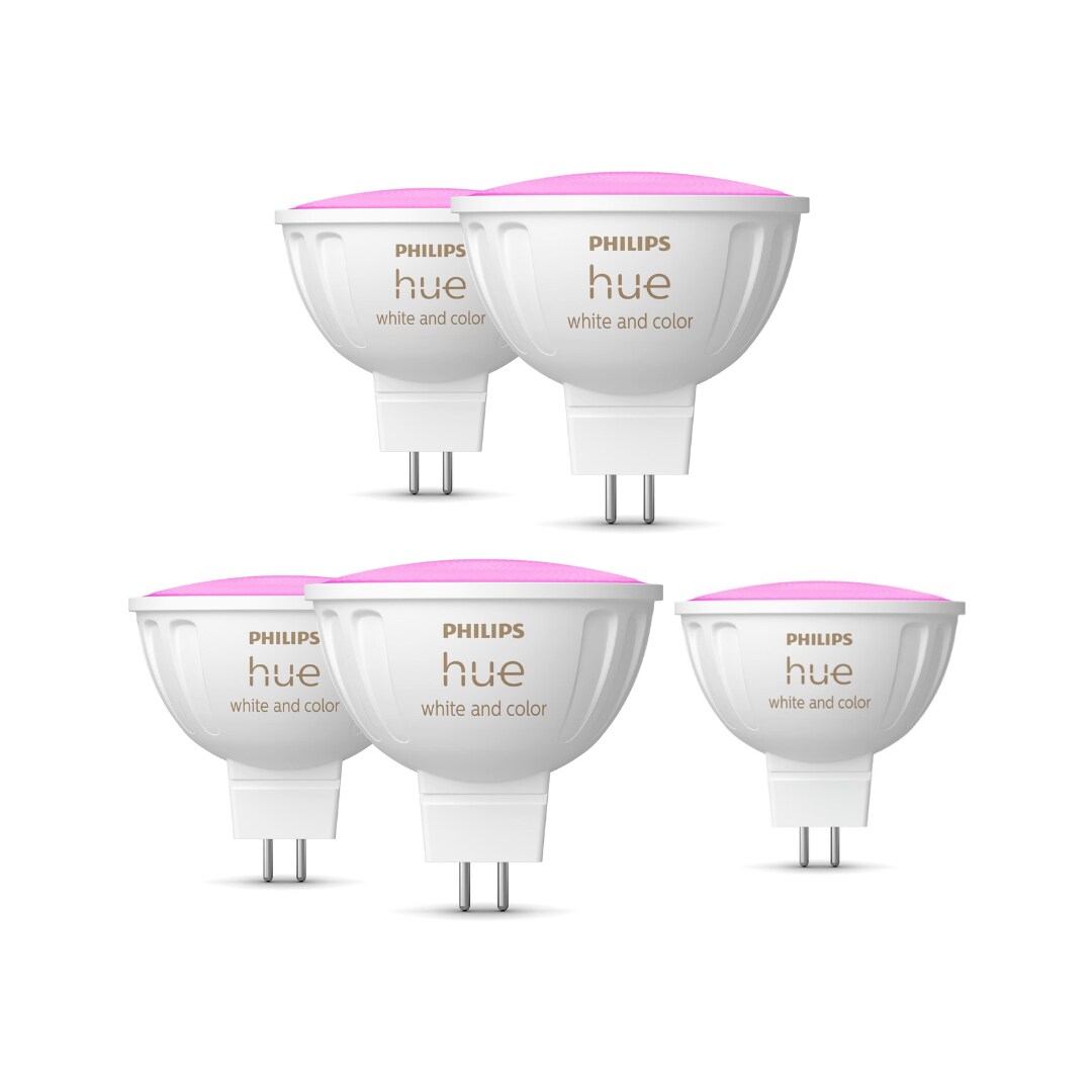 Philips Hue White &amp;amp; Color Ambiance MR16 LED-Lampe 400lm, 5er Pack