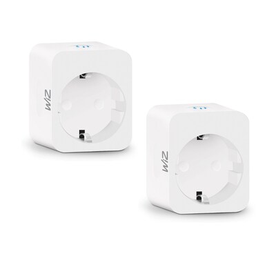 WiZ Smart Plug powermeter Type-F Steckdose weiß, 2er Pack