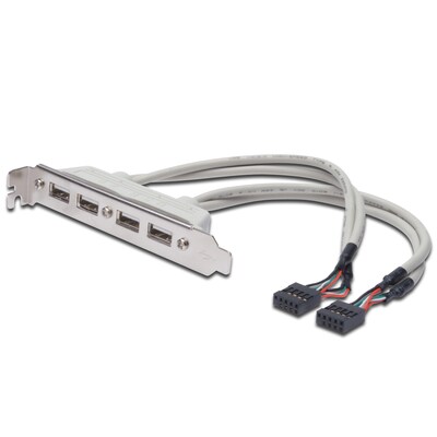 USB C  günstig Kaufen-DIGITUS USB Slotblechkabel, 4x Typ A - 2x10pin IDC Bu/Bu, 0.25m beige. DIGITUS USB Slotblechkabel, 4x Typ A - 2x10pin IDC Bu/Bu, 0.25m beige <![CDATA[• USB-Kabel • Anschlüsse: USB Typ A 2x und 2x IDC (10-pin), Verbinder • Farbe: beige • Adern aus