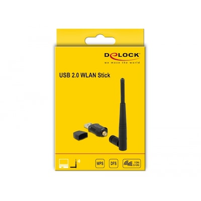 Dual USB günstig Kaufen-Delock USB 2.0 Dualband WLAN ac/a/b/g/n Stick 433 + 150 Mbps m. externer Antenne. Delock USB 2.0 Dualband WLAN ac/a/b/g/n Stick 433 + 150 Mbps m. externer Antenne <![CDATA[• USB-Adapter • Anschlüsse: USB Typ A und • Farbe: schwarz • passend für: