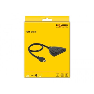 Witch in günstig Kaufen-Delock HDMI UHD Switch 3 x HDMI in  1 x HDMI out 4K 60 Hz mit Kabel. Delock HDMI UHD Switch 3 x HDMI in  1 x HDMI out 4K 60 Hz mit Kabel <![CDATA[• HDMI-Adapter • Anschlüsse: HDMI-Buchse und HDMI-Stecker • Farbe: schwarz • passend für: Audio/Vid