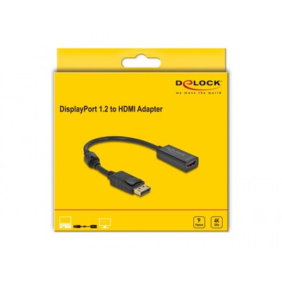 hdmi stecker günstig Kaufen-Delock Adapter DisplayPort 1.2 Stecker zu HDMI Buchse 4K Passiv schwarz. Delock Adapter DisplayPort 1.2 Stecker zu HDMI Buchse 4K Passiv schwarz <![CDATA[• Adapter • Anschlüsse: HDMI-Buchse und Displayport • Farbe: schwarz • passend für: Daten 