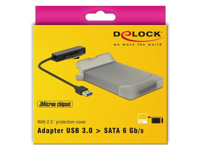 Delock Konverter USB 3.0 Typ-A Stecker &amp;gt; 22 Pin SATA 6 Gb/s mit 2.5&Prime; Schutzh&uuml;lle