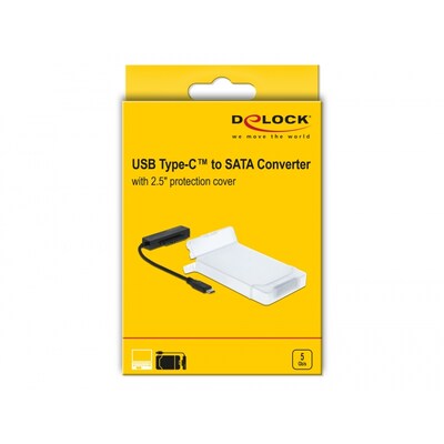 Type  günstig Kaufen-Delock USB Type-C™ zu SATA Konverter mit 2.5″ Schutzhülle. Delock USB Type-C™ zu SATA Konverter mit 2.5″ Schutzhülle <![CDATA[• Adapter • Anschlüsse: S-ATA und USB Typ C • Farbe: schwarz • passend für: Daten
