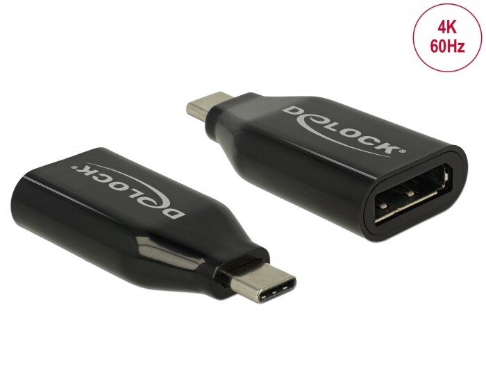 Delock Adapter USB Type-C&trade; Stecker zu DisplayPort Buchse (DP Alt Mode) 4K 60 Hz