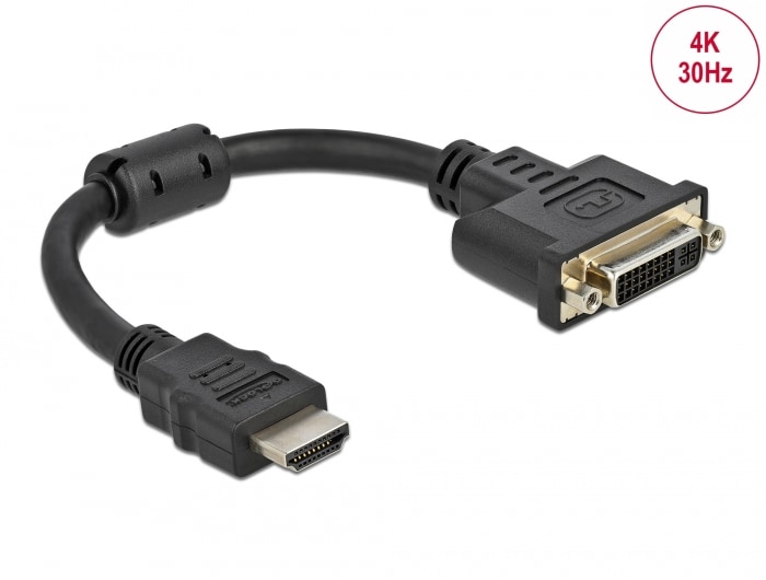 Delock Adapter HDMI Stecker zu DVI 24+5 Buchse 4K 30 Hz 20 cm