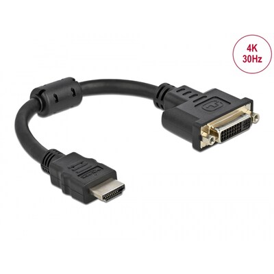 HDMI 4K günstig Kaufen-Delock Adapter HDMI Stecker zu DVI 24+5 Buchse 4K 30 Hz 20 cm. Delock Adapter HDMI Stecker zu DVI 24+5 Buchse 4K 30 Hz 20 cm <![CDATA[• Adapter • Anschlüsse: DVI-Buchse und HDMI-Stecker • Farbe: schwarz • passend für: Daten • Farbe: Schwarz]]>