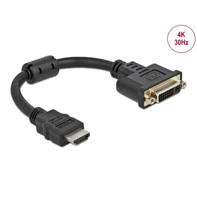 Adapter günstig Kaufen-Delock Adapter HDMI Stecker zu DVI 24+5 Buchse 4K 30 Hz 20 cm. Delock Adapter HDMI Stecker zu DVI 24+5 Buchse 4K 30 Hz 20 cm <![CDATA[• Adapter • Anschlüsse: DVI-Buchse und HDMI-Stecker • Farbe: schwarz • passend für: Daten • Farbe: Schwarz]]>