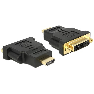 Adapter günstig Kaufen-Delock Adapter HDMI-A Stecker > DVI Buchse. Delock Adapter HDMI-A Stecker > DVI Buchse <![CDATA[• Adapter • Anschlüsse: DVI-D (24+1) Single Link und HDMI-Stecker • Farbe: schwarz]]>. 