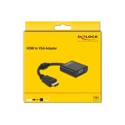 hdmi stecker günstig Kaufen-Delock Adapter HDMI Stecker zu VGA Buchse schwarz. Delock Adapter HDMI Stecker zu VGA Buchse schwarz <![CDATA[• Adapter • Anschlüsse: VGA-Buchse und HDMI-Stecker • Farbe: schwarz • passend für: Daten • Farbe: Schwarz]]>. 