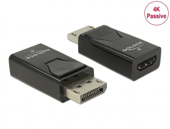 Delock Adapter DisplayPort 1.2 Stecker zu HDMI Buchse 4K Passiv schwarz