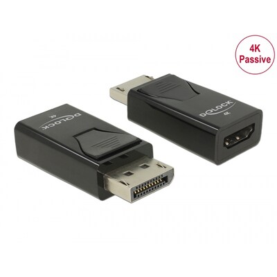 PORT HDMI günstig Kaufen-Delock Adapter DisplayPort 1.2 Stecker zu HDMI Buchse 4K Passiv schwarz. Delock Adapter DisplayPort 1.2 Stecker zu HDMI Buchse 4K Passiv schwarz <![CDATA[• Adapter • Anschlüsse: Displayport und HDMI-Buchse • Farbe: schwarz • passend für: Daten 