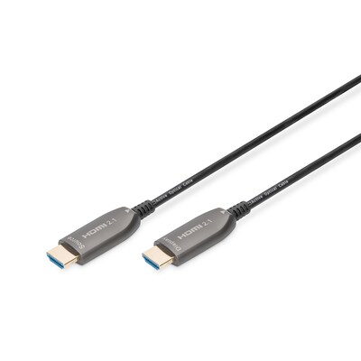 Digitus günstig Kaufen-DIGITUS HDMI AOC Hybrid Glasfaser Anschlusskabel, Typ A M/M, 10m. DIGITUS HDMI AOC Hybrid Glasfaser Anschlusskabel, Typ A M/M, 10m <![CDATA[• HDMI-Kabel • Anschlüsse: HDMI A und HDMI A • Farbe: schwarz • Länge: 10,0 m • Farbe: Schwarz, Besonde