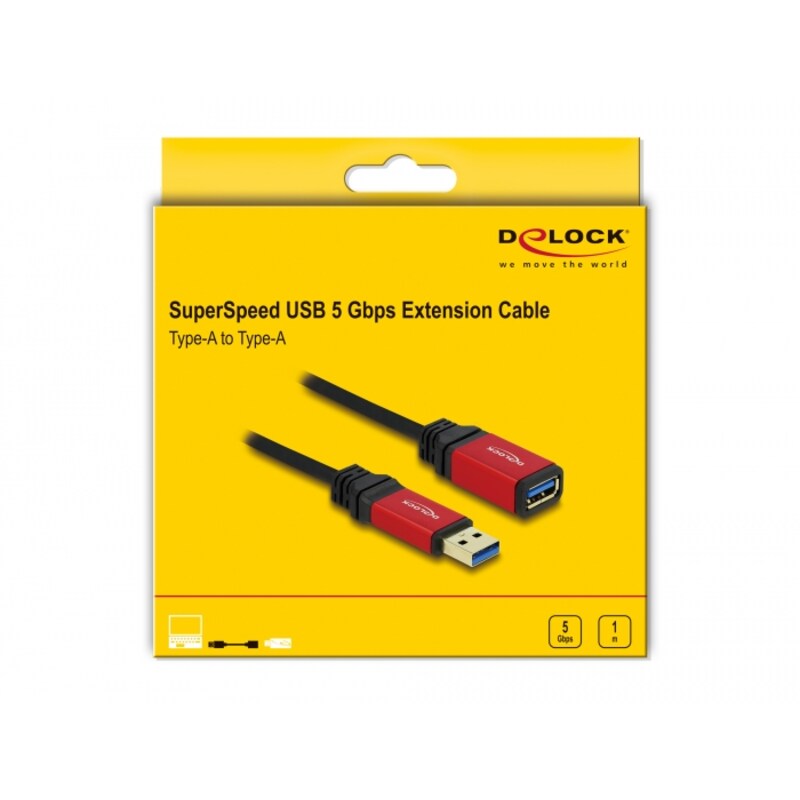 Delock Verlängerungskabel USB 3.0 Typ-A Stecker > USB 3.0 Typ-A Buchse 1 m