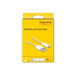Delock USB Daten- und Ladekabel f&uuml;r iPhone&trade;, iPad&trade;, iPod&trade; wei&szlig; 1 m