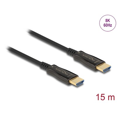 Farbe Schwarz günstig Kaufen-Delock Aktives Optisches Kabel HDMI 8K 60 Hz 15 m. Delock Aktives Optisches Kabel HDMI 8K 60 Hz 15 m <![CDATA[• Adapter • Anschlüsse: HDMI-Stecker und HDMI-Stecker • Farbe: schwarz • passend für: Daten • Farbe: Schwarz]]>. 