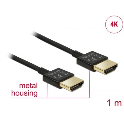 Ethernet an günstig Kaufen-Delock Kabel High Speed HDMI mit Ethernet - HDMI Stecker  HDMI Stecker 3D 1m. Delock Kabel High Speed HDMI mit Ethernet - HDMI Stecker  HDMI Stecker 3D 1m <![CDATA[• Adapter • Anschlüsse: HDMI-Stecker und HDMI-Stecker • Farbe: schwarz • passend f